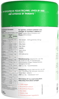 Little Joys Multivitamin 2+ Years Strawberry Flavour No Added Sugar Gummies 30