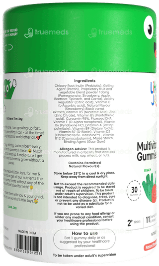 Little Joys Multivitamin 2+ Years Strawberry Flavour No Added Sugar Gummies 30