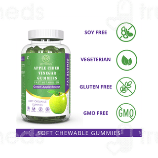 Newtreesun Apple Cider Vinegar Green Apple Flavour Soft Chewable Gummies 30