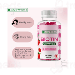 Simply Nutrition Biotin Strawberry Flavour Gummies 60