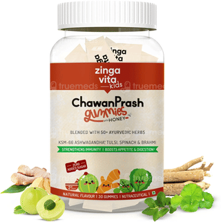 Zingavita Kids Chawanprash Natural Flavour With Honey Zero Added Sugar Gummies 30