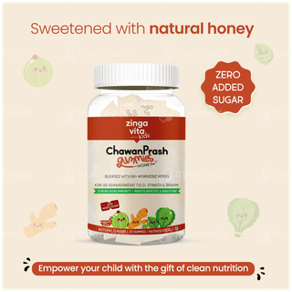 Zingavita Kids Chawanprash Natural Flavour With Honey Zero Added Sugar Gummies 30