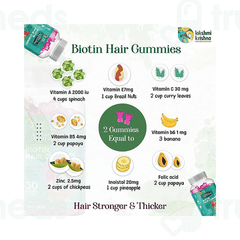 Lakshmi Krishna Asthira Ayurvedic Biotin Hair Strawberry Gummies 30