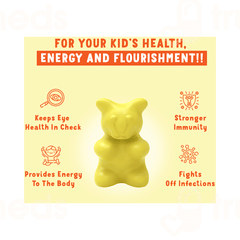 Power Gummies Junior Health Supplement For Ages 4 To 15 Years Mango Flavour Gummies 30