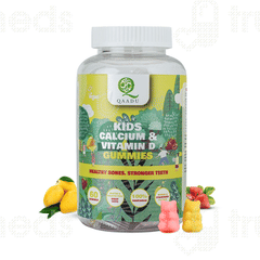 Qaadu Kids Calcium & Vitamin D Mango & Strawberry Flavour Gummies 60