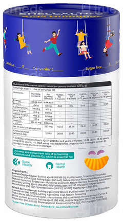 Shelcal Pro Kids Lemon & Orange Mixed Berries Flavour Sugar Free Gummies 30