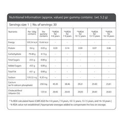 Shelcal Pro Kids Lemon & Orange Mixed Berries Flavour Sugar Free Gummies 30