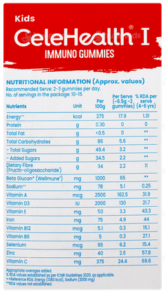 Celehealth Kids Immuno Pulpy Mango Flavour Gummies 30