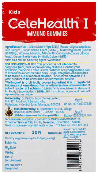 Celehealth Kids Immuno Pulpy Mango Flavour Gummies 30