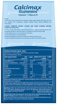 Calcimax Strawberry Flavour Sugar Free Gummies 60