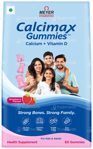 Calcimax Strawberry Flavour Sugar Free Gummies 60