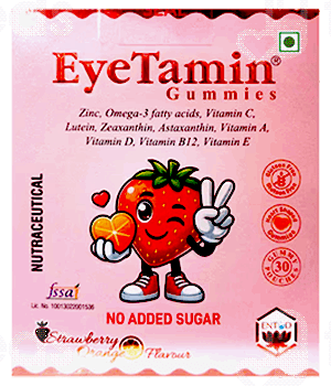 Eyetamin Strawberry & Orange Flavour No Added Sugar Gummies 30