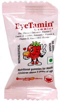 Eyetamin Strawberry & Orange Flavour No Added Sugar Gummies 30