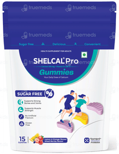 Shelcal Pro Lemon & Orange Mixed Berries Flavour Sugar Free Gummies 15