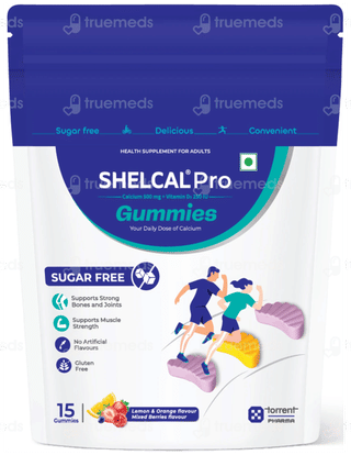 Shelcal Pro Lemon & Orange Mixed Berries Flavour Sugar Free Gummies 15