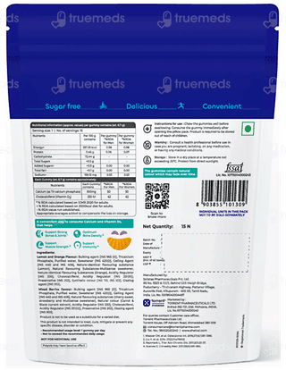 Shelcal Pro Lemon & Orange Mixed Berries Flavour Sugar Free Gummies 15