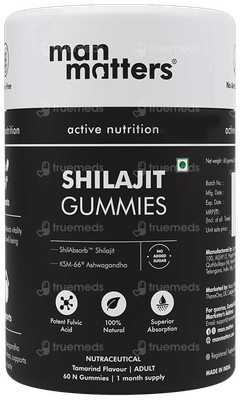 Man Matters Shilajit Tamarind Flavour No Added Sugar Gummies 60 Man Matters Shilajit Tamarind Flavour No Added Sugar Gummies 60
