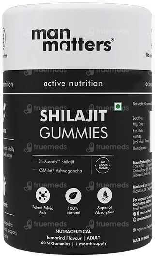 Man Matters Shilajit Tamarind Flavour No Added Sugar Gummies 60