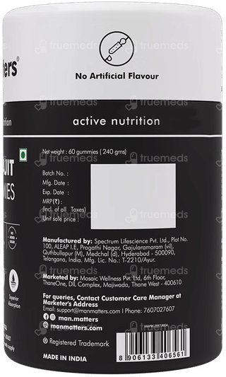 Man Matters Shilajit Tamarind Flavour No Added Sugar Gummies 60
