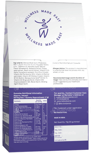 Be Bodywise Hair Health No Added Sugar Gummies 30