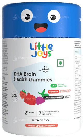 Little Joys 2+ Years Dha Brain Health Strawberry Flavour No Added Sugar Gummies 30