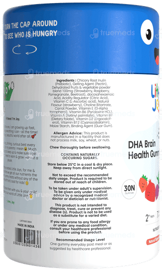 Little Joys 2+ Years Dha Brain Health Strawberry Flavour No Added Sugar Gummies 30