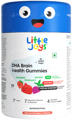 Little Joys 7+ Years Dha Brain Health Strawberry Flavour No Added Sugar Gummies 30 Little Joys 7+ Years Dha Brain Health Strawberry Flavour No Added Sugar Gummies 30