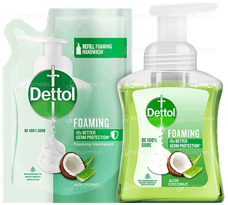 Dettol Aloe Coconut Foaming Handwash Pump 250ml And Refill 200ml