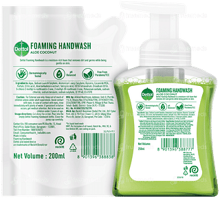 Dettol Aloe Coconut Foaming Handwash Pump 250ml And Refill 200ml