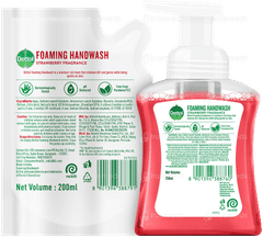 Dettol Strawberry Fragrance Foaming Handwash Pump 250ml And Refill 200ml