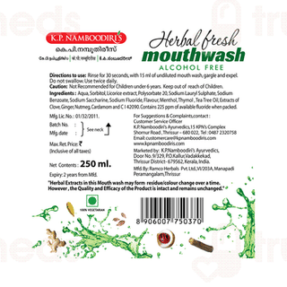 K P Namboodiris Herbal Fresh Mouth Wash 250ml