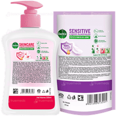 Dettol Skincare Liquid Hand Wash 200ml With Sensitive Liquid Refill 175ml Free