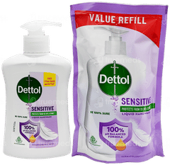 Dettol Sensitive Liquid Handwash 200Ml With Refill 175Ml Free Dettol Sensitive Liquid Handwash 200Ml With Refill 175Ml Free