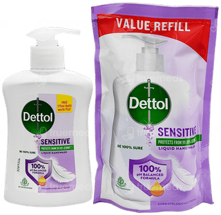 Dettol Sensitive Liquid Handwash 200Ml With Refill 175Ml Free