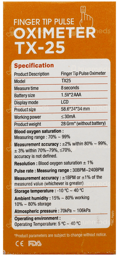 Tushti Finger Tip Pulse Oximeter Tx 25