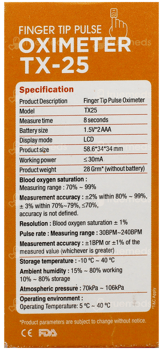Tushti Finger Tip Pulse Oximeter Tx 25
