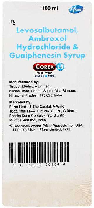 Corex Ls Sugar Free Syrup 100ml