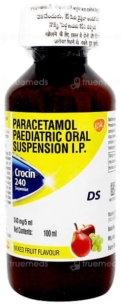 Crocin 240 Ds Mixed Fruit Flavour Suspension 100ml