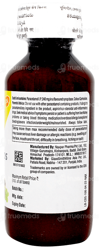 Crocin 240 Ds Mixed Fruit Flavour Suspension 100ml