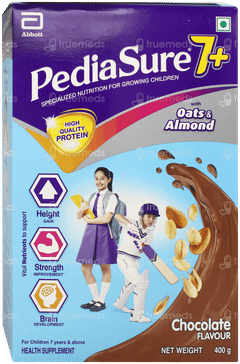 Pediasure 7+ With Oats & Almond Chocolate Flavour Refill Powder 400gm