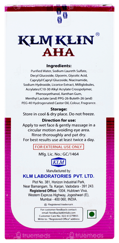 Klm Klin Aha Face Wash Gel 100ml