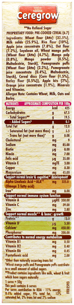 Nestle Ceregrow Multigrain Cereal With Milk & Fruits Powder 300Gm