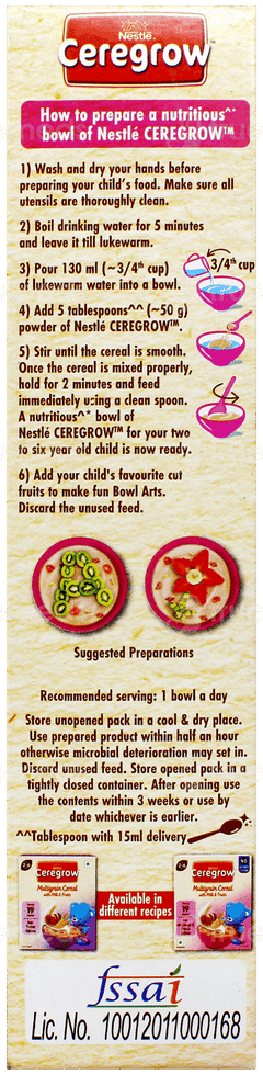 Nestle Ceregrow Multigrain Cereal With Milk & Fruits Powder 300Gm