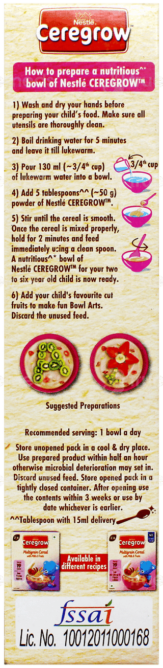 Nestle Ceregrow Multigrain Cereal With Milk & Fruits Powder 300Gm