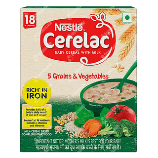 Nestle Cerelac 5 Grains & Vegetables From 18 To 24 Months Baby Cereal 300gm