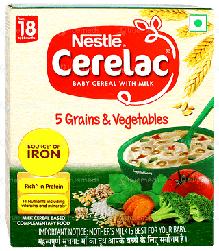 Nestle Cerelac 5 Grains & Vegetables From 18 To 24 Months Baby Cereal 300gm