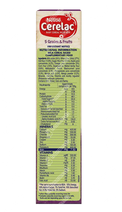 Nestle Cerelac 5 Grains & Fruits From 18 To 24 Months Baby Cereal  300gm