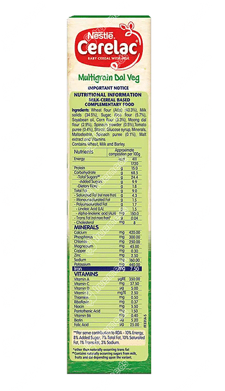 Nestle Cerelac Multigrain Dal Veg From 12 To 24 Months Baby Cereal 300gm