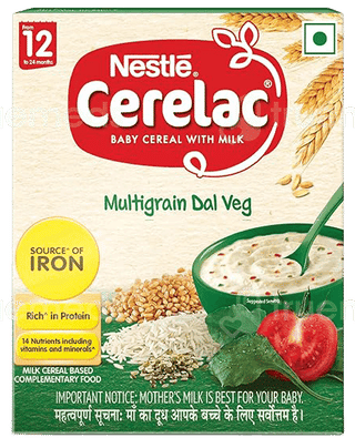 Nestle Cerelac Multigrain Dal Veg From 12 To 24 Months Baby Cereal 300Gm