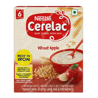 Nestle Cerelac Wheat Apple From 6 To 24 Months Baby Cereal 300gm